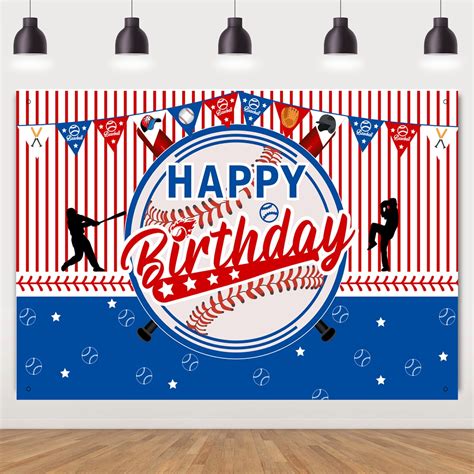Baseball Party Decoration Happy Birthday Background For Boys Kids Teens ...