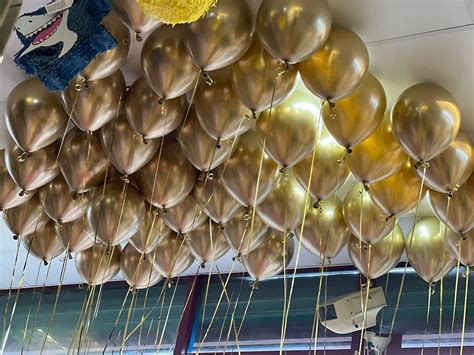 Chrome Gold Latex Ceiling Balloons – Balloons Shop London