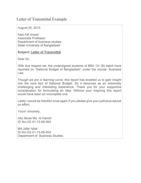 Letter of Transmittal - 40+ Great Examples & Templates ᐅ TemplateLab