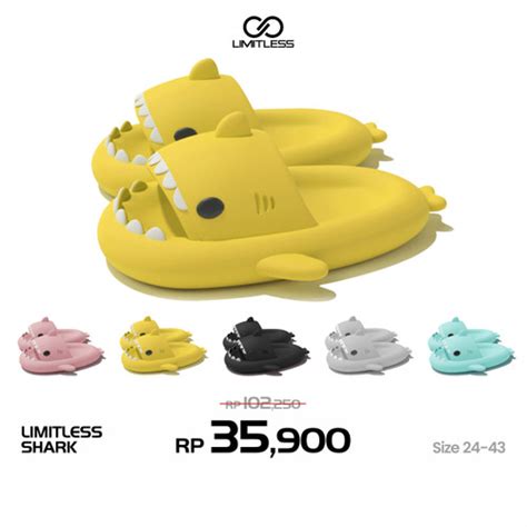 Promo Sandal Hiu Dewasa Wanita Selop Rumah Karakter Baby Shark Korean ...