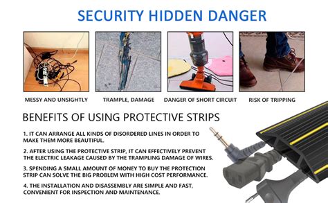 HASTHIP® 6.56ft Floor Cord Cover Protector Heavy Duty PVC Cuttable ...