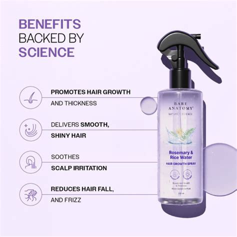 BARE ANATOMY Rosemary Water Spray for Hair Growth, Thickness & Hairfall ...