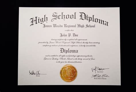 Fake High School Diploma Template