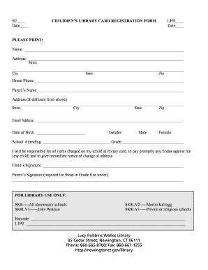 Library Registration Form - Fill Online, Printable, Fillable, Blank ...
