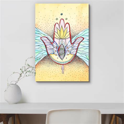 Pitaara Box Abstract Hamsa Hand with Wings & Eye | Peel & Stick Vinyl ...