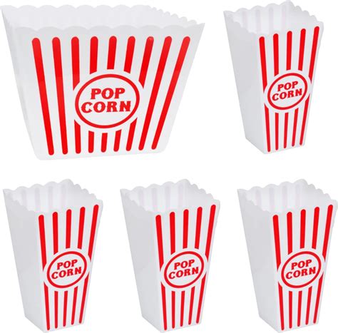 Amazon.com: Ja'Cor Plastic Reusable Open Top Square Popcorn Containers ...