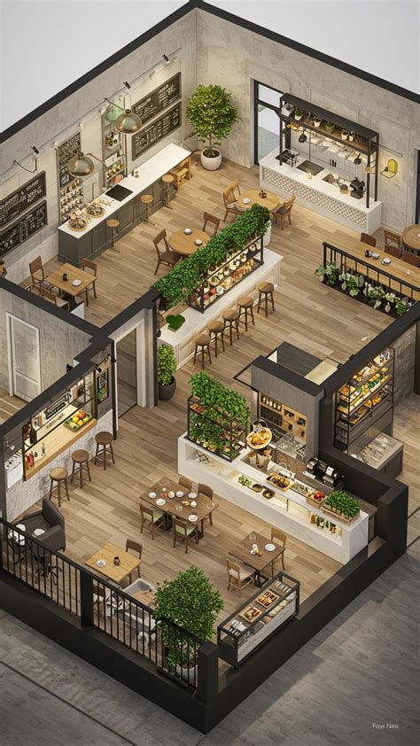 Modern Café + Restaurant Floor Plan – Designed in Foyr Neo! in 2025 ...