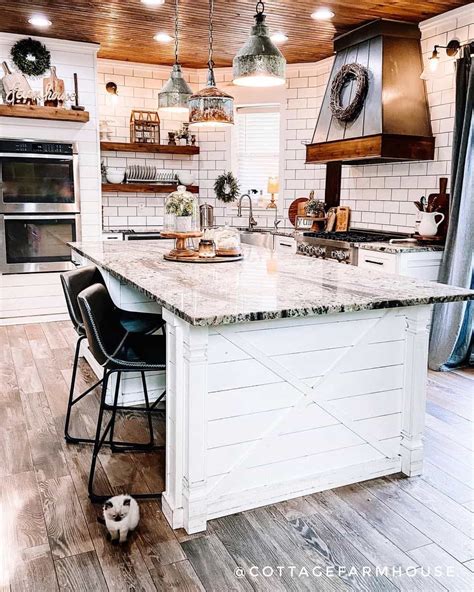 White Shiplap Kitchen Island with Pilasters - Soul & Lane