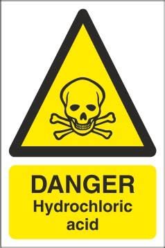 danger hydrochloric acid safety sign sticker, Waterproof sticker ...