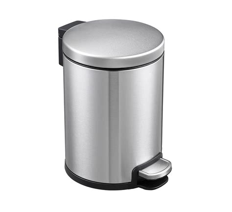 3L Round Stainless Steel Silver Pedal Bin