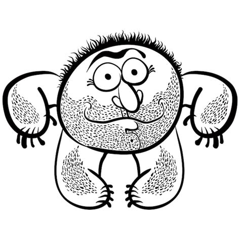 Grappig cartoon monster met stroop zwarte en witte lijnen vector ...