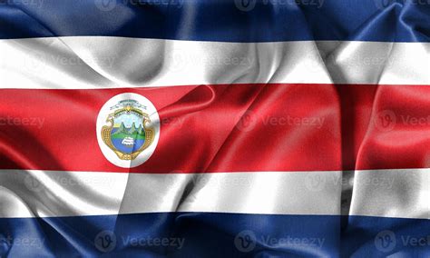 Costa Rica flag - realistic waving fabric flag 11645115 Stock Photo at ...
