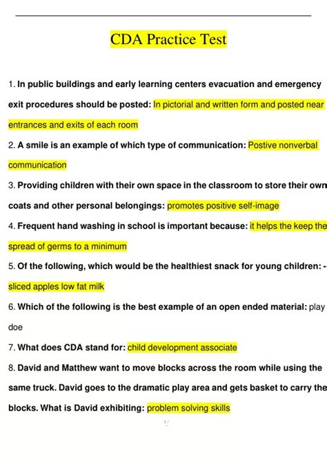 CDA Practice Test Questions and Answers (2024 / 2025) (Verified Answers ...