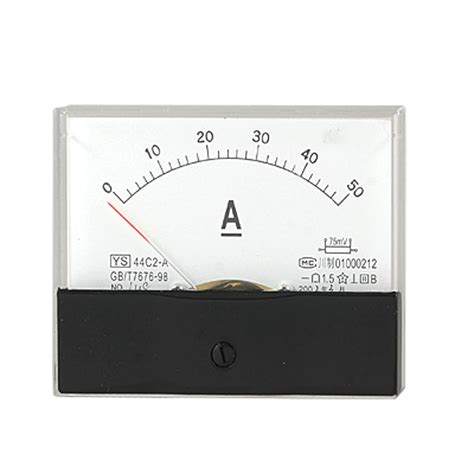 Analog DC 0-50A Current Rectangle Panel Meter Amperemeter Gauge 44C2 ...