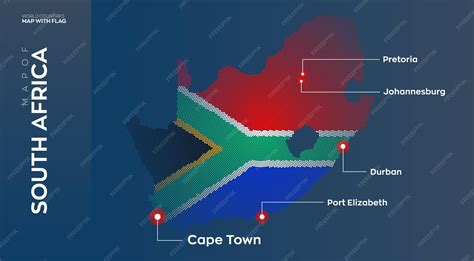 Premium Vector | Vector map of South Africa with capital and major cities