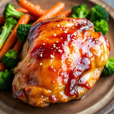 Honey-Glazed Chicken Thigh with Roasted Vegetables Recipe | cookAIfood