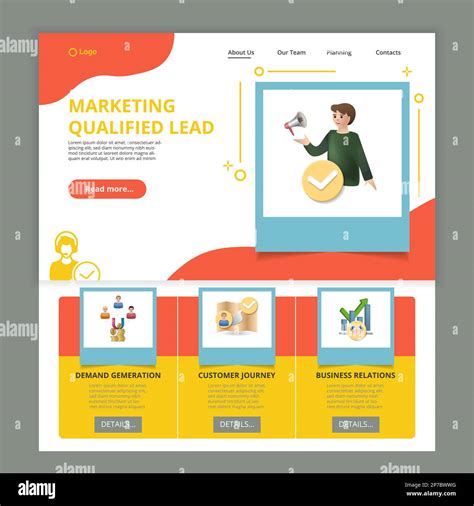 Marketing qualified lead flat landing page website template. Demand ...