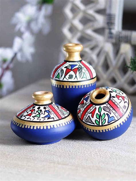 Buy Blue Warli Miniature Set Online-Handmade – VarEesha