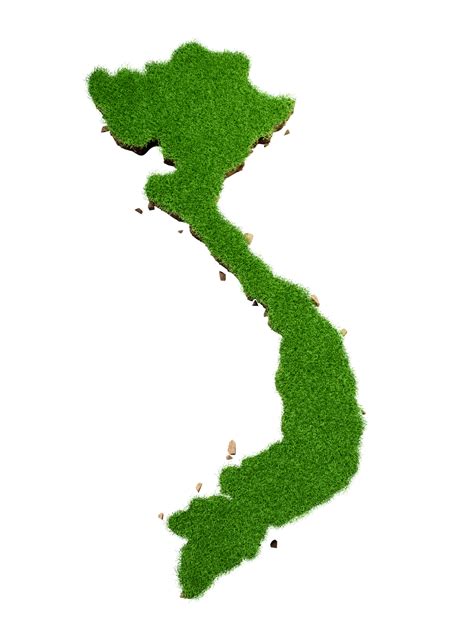 Top view Vietnam Map with green Grass and soil mud 3d illustration 27244024 PNG