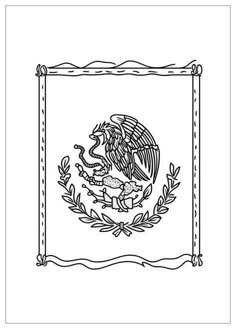 Mexico Flag Coloring Pages : Color the Symbols of Mexico | CrayonAZ.Com