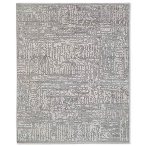 Slate Hand Knotted Woollen And Silk Rug – Obeetee Carpets India