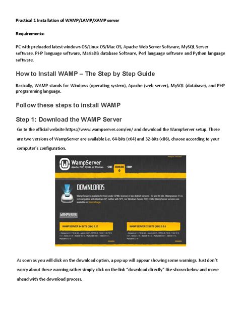Practical 1 Installation of WAMP LAMP Xampp - ####### Practical 1 ...