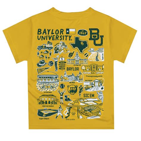 Baylor Bears Hand Sketched Vive La Fete Impressions Artwork Boys Gold ...