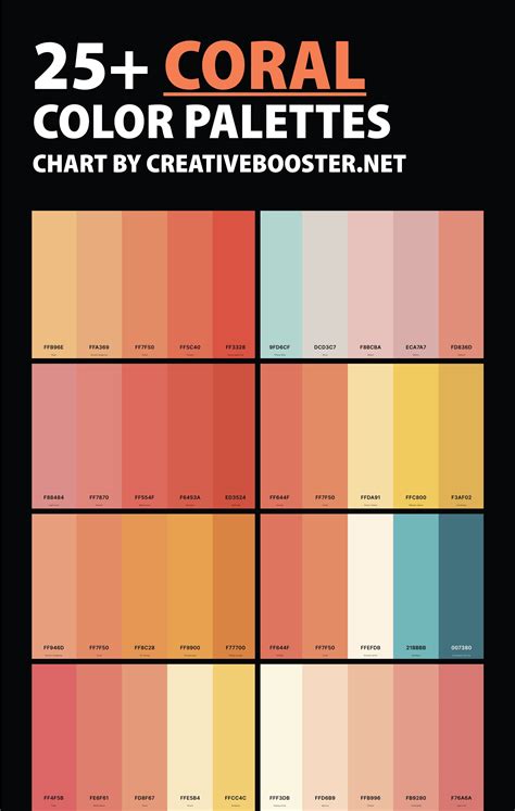 25+ Best Coral Color Palettes with Names and Hex Codes ...