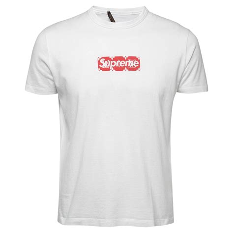 Louis Vuitton X Supreme White Cotton Logo Print T-Shirt S For Sale at ...