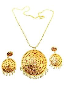 Buy BALAJI GOLD Assamese Traditional Red Big Japi Goti Chain Jewellery ...