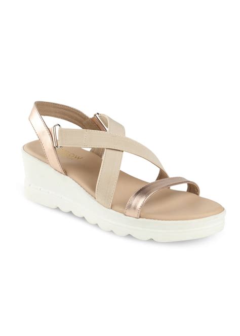 Get Elasticated Cross Strap Detail Beige Sandals at ₹ 1099 | LBB Shop