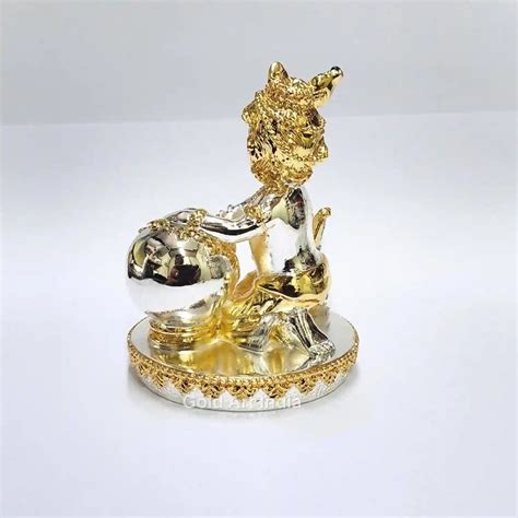 Gold and Silver Krishna Idol (4-Inch) | Gold Art India