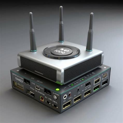 New modern wifi repeater on light gray background | Premium Photo