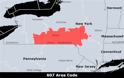 Image result for 607 Area Code Map