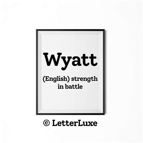 Wyatt name meaning sign wyatt gift printable baby shower etsy – Artofit