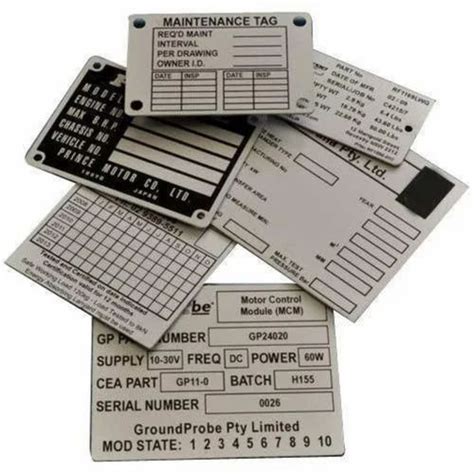 Metal Name Plate Manufacturer In India - Industrial Steel Machine Name ...