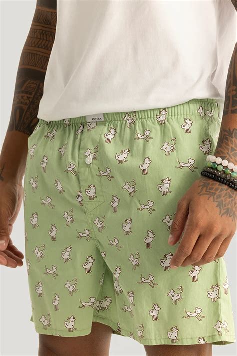 Buy Men's Maria Light Green Printed Boxers Online | Snitch – SNITCH