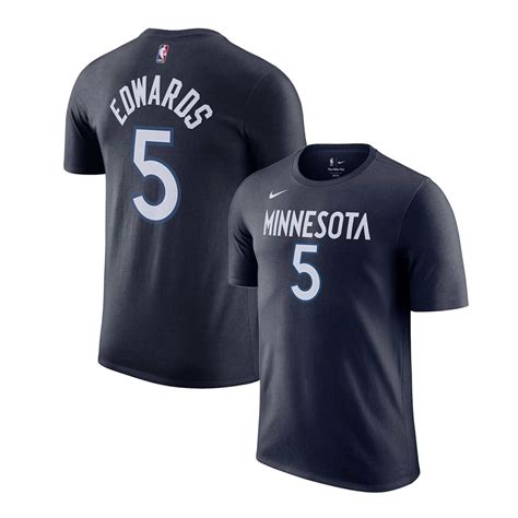 Nike - Nike Anthony Edwards Minnesota Timberwolves #5 NBA T-Shirt 'Navy ...
