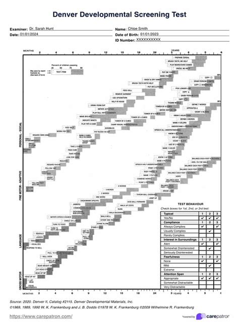 Denver Developmental Screening Test & Example | Free PDF Download