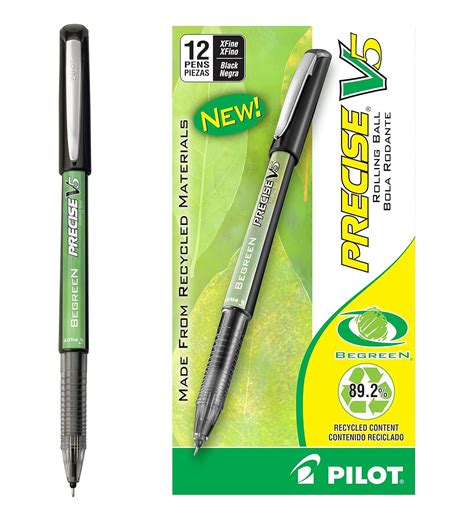 PILOT Precise V5 BeGreen Liquid Ink Rolling Ball Stick Pens, Extra Fine ...