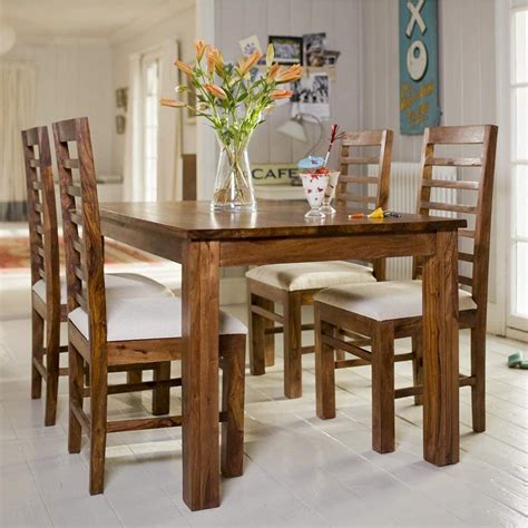 SHIKHA WOOD CRAFT Sheesham Wood 4 Seater Dining Table Set with ...