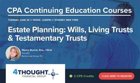 CPA Continuing Education Course: Estate Planning: Wills, Living Trusts ...