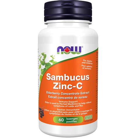 NOW Sambucus Zinc-C, Elderberry Zinc and Vitamin C Lozenges, 60 Lozeng ...