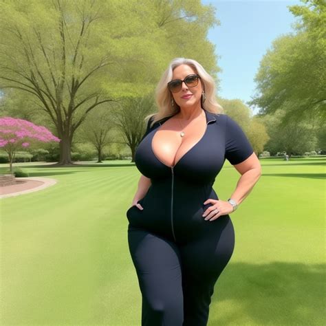 AIMOMS: BBW mature posing naked at the park