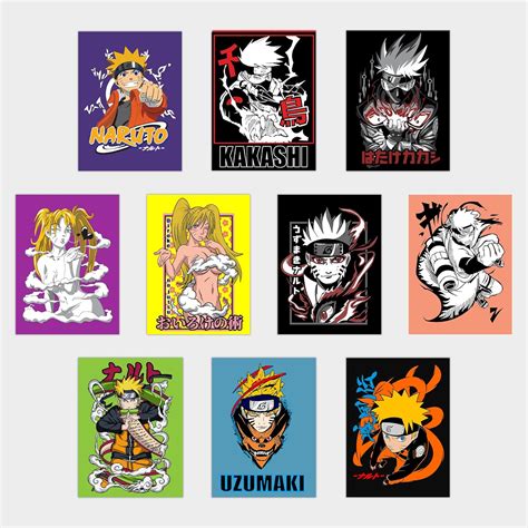 Anime Posters (Pack of 10) 300GSM A3 (12 * 18 INCHES) Uzumaki/Kakashi ...