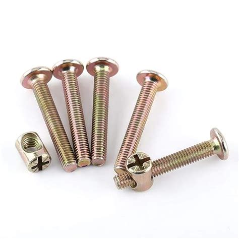 10pcs M6 Galvanized Carbon Steel Furniture Bolts 6mm Thread Furniture ...