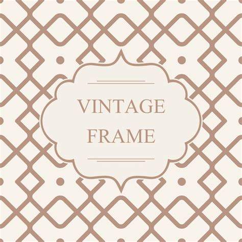 Abstract monochrome vintage frame template on geometric seamless ...