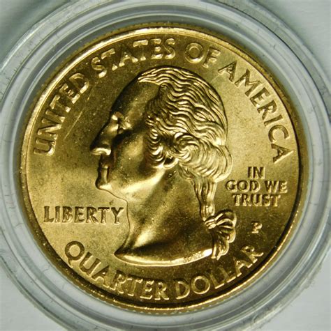 1999-P 24K Gold-Layered Delaware Commemorative State Quarter - In ...