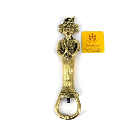 Dhokra Art Tribal Man design Bottle Opener (Golden, 6 inch) – Shambhavi ...