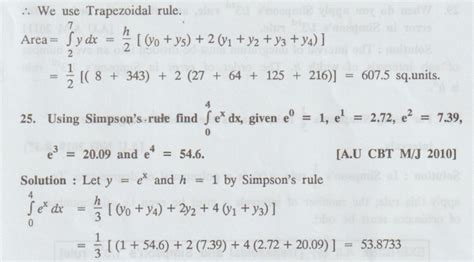 Short Questions and Answers - Trapezoidal and Simpson's 1/3rd rule